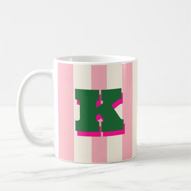 Fette benutzerdefinierte Initiale, personalisierte Kaffeetasse (Links)