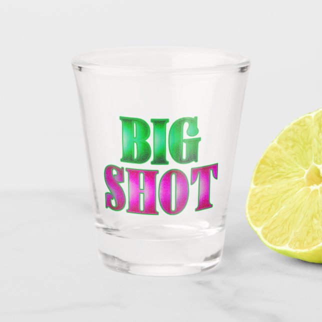 Fette „Big Shot“ Grün- und Rosa-Shotgläser Schnapsglas (Vorderseite)
