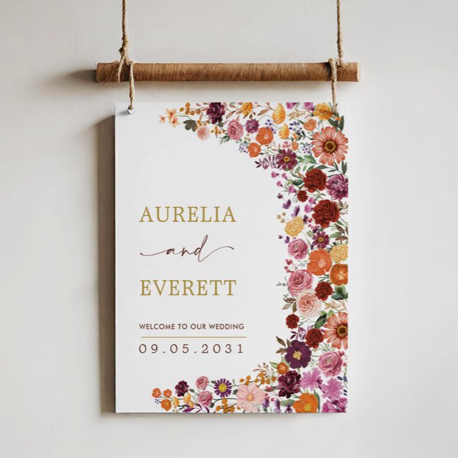 Fette Blume Fall Wildblume Hochzeit Willkommen Poster (Von Creator hochgeladen)