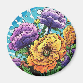 Fette Blume hell Magnet