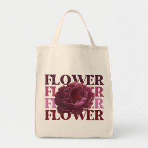 'Fette Blumen-Typografie' Florale Ästhetik-Einkauf Tragetasche