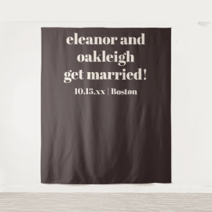 Fette braune moderne Hochzeit benutzerdefinierter Wandteppich