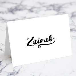 Fette Brush Script B Swash Namensplatzkarten Tischnummer