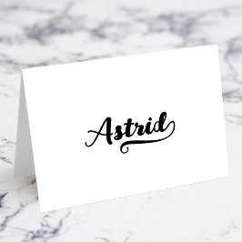 Fette Brush Script D Swash Namensplatzkarten Tischnummer