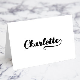 Fette Brush Script E Swash Namensplatzkarten Tischnummer