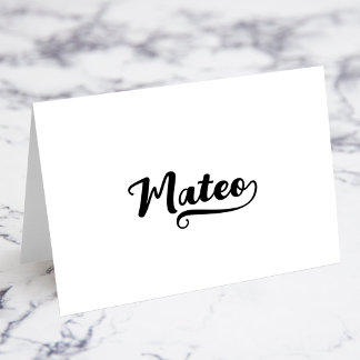Fette Brush Script End O Swash Namensplatzkarten Tischnummer