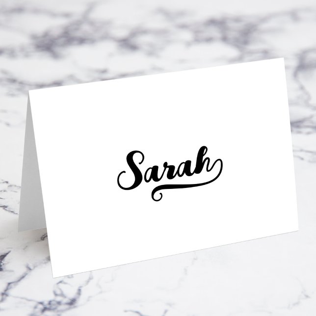 Fette Brush Script H Swash Namensplatzkarten Tischnummer (Bold Brush Script H Swash Name Place Cards)