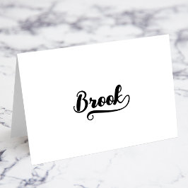 Fette Brush Script K Swash Namensplatzkarten Tischnummer