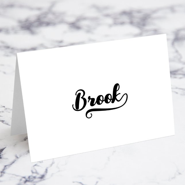 Fette Brush Script K Swash Namensplatzkarten Tischnummer (Bold Brush Script K Swash Name Place Cards)