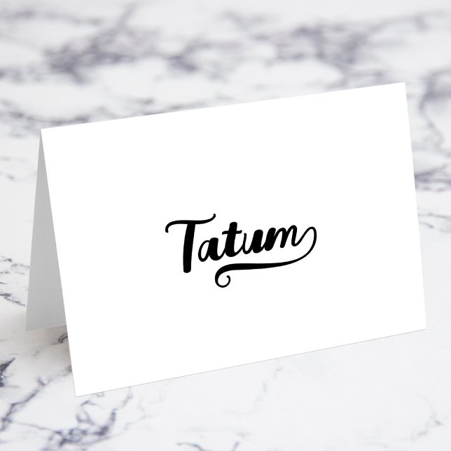 Fette Brush Script M Swash Namensplatzkarten Tischnummer (Bold Brush Script M Swash Name Place Cards)