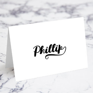 Fette Brush Script P Swash Namensplatzkarten Tischnummer