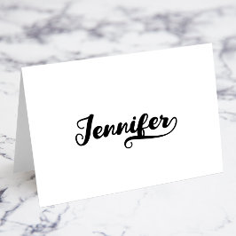 Fette Brush Script R Swash Namensplatzkarten Tischnummer