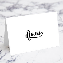 Fette Brush Script U Swash Namensplatzkarten Tischnummer