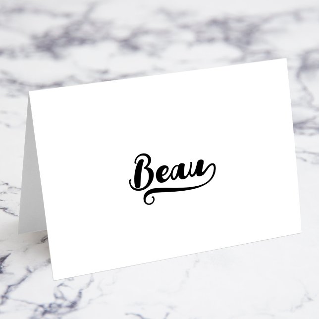 Fette Brush Script U Swash Namensplatzkarten Tischnummer (Bold Brush Script U Swash Name Place Cards)