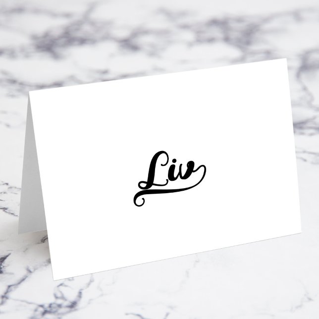 Fette Brush Script V Swash Namens Karten (Bold Brush Script V Swash Name Place Cards)