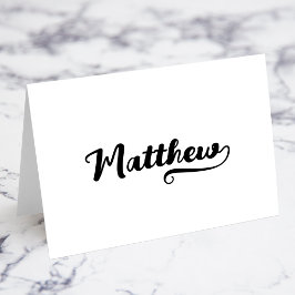 Fette Brush Script W Swash Namens Karten