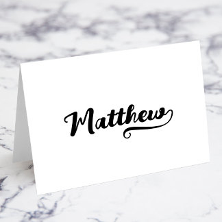 Fette Brush Script W Swash Namens Karten