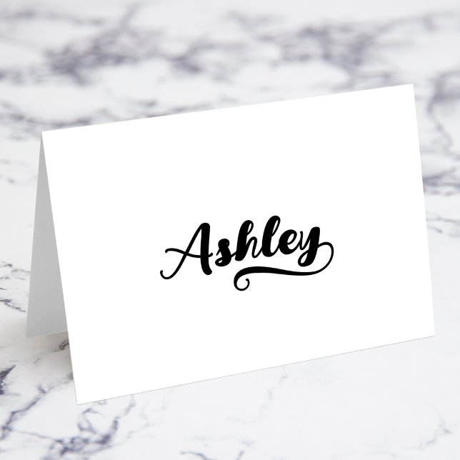 Fette Brush Script Y Swash Namensplatzkarten Tischnummer (Bold Brush Script Y Swash Name Place Cards)