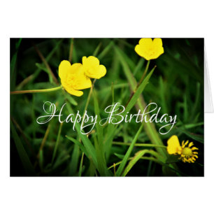 Fette Buttercups und Blades von Grass Happy Birthd
