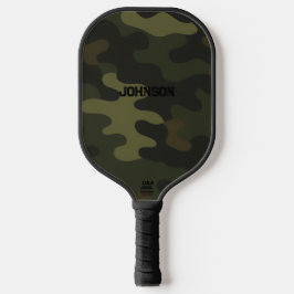 Fette Camo Erdtöne Grün Braun anpassbarer Name Pickleball Schläger