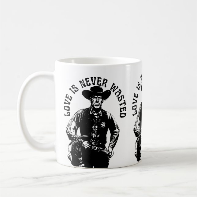 Fette Cowboy-Liebeserklärung Kaffeetasse (Links)