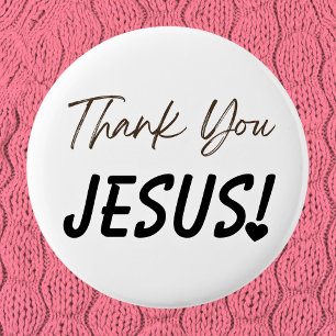 Fette Danke Jesus Ausrufezeichen Herz Christlich  Button