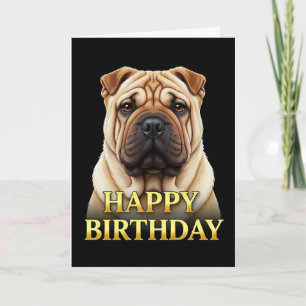 FETTE DEUTLICHE NAHAUFNAHME SHARPEI-HUNDE-GEBURTST KARTE