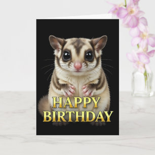 FETTE DEUTLICHE NAHAUFNAHME SUGAR GLIDER GEBURTSTA KARTE