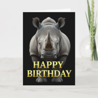 FETTE DISTINCTIVE NAHAUFNAHME-NASHORN-GEBURTSTAGSK