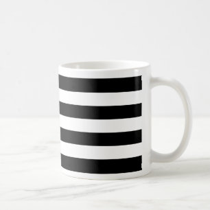 Fette einfache schwarz-weiße Streifen Tasse