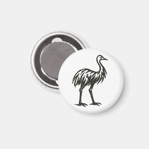 Fette Emu-Wildtinte-Bürste-Vogel-Illustration auf Magnet