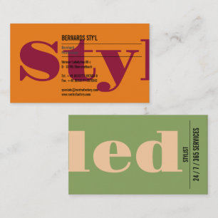 Fette Farben, großartige Typografie Visitenkarte