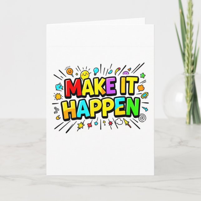 Fette farbenfrohe Motivationszitat Karte (Vorderseite)