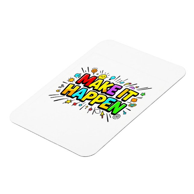 Fette farbenfrohe Motivationszitat Magnet (Linke Seite)