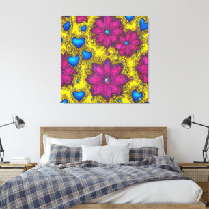 Fette Farbige Boho-Pop-AI-Kunst-Dekoration Leinwanddruck