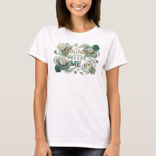 Fette Farbige TRINK MIT MIR Tragbare Kunst T-Shirt