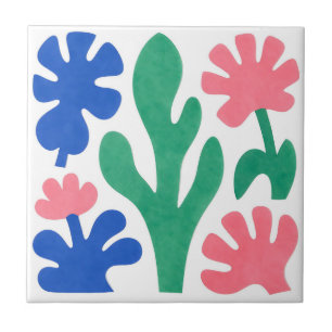 Fette florale Ausschnitte im Matisse-Stil Fliese