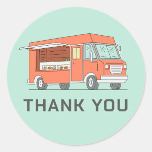 Fette Food Truck Dankeschön-Aufkleber Runder Aufkleber