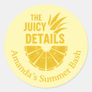 Fette gelbe Ananas individuelle Phrase Party Runder Aufkleber