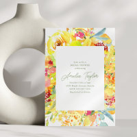 Fette gelbe Aquarell-Blumen-Brautparty