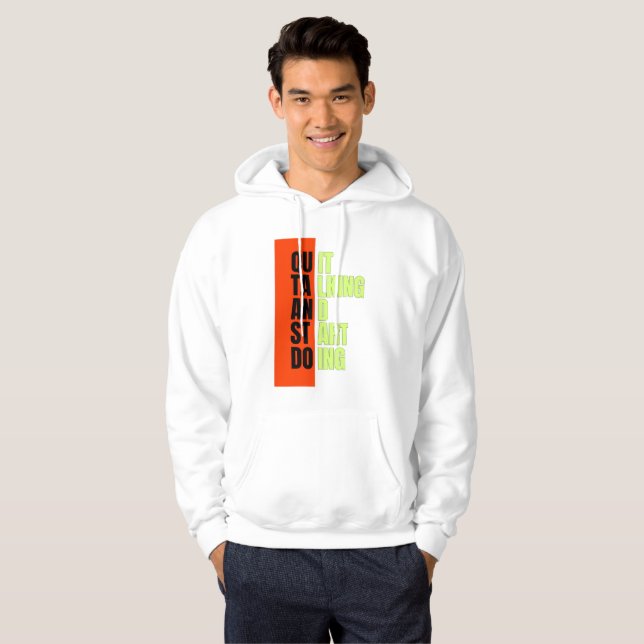 Fette Geometrie-Block-Typografie Hoodie (Vorne ganz)