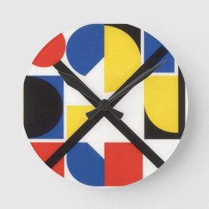 Fette geometrische Bauhaus Suprematistische Kunst Runde Wanduhr