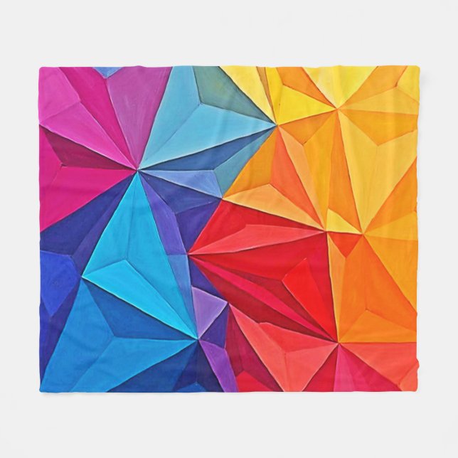 Fette geometrische Prismen-Abstrakte Kunst Fleecedecke (Vorderseite (Horizontal))