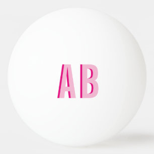 Fette, gestapelte, rosa, 2-Buchstaben-Monogramm Tischtennisball