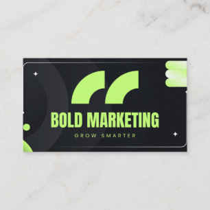 Fette grüne Marketing-Unternehmens-Modern-Agency-K Visitenkarte