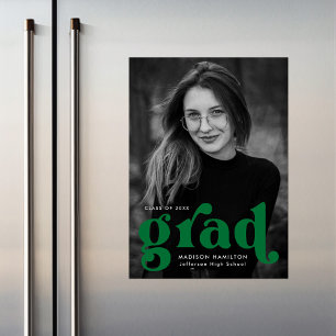 Fette grüne Typografie-Foto-Abschluss Magneteinladung