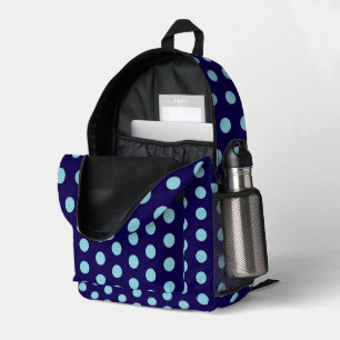 Fette hellblaue Tupfen auf Navy Blau Bedruckter Rucksack