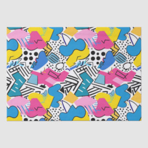 Fette helle Farben 90er Abstracte Fun Art Muster Seidenpapier