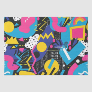 Fette helle Farben 90er Abstractes Funky-Kunst-Mus Seidenpapier