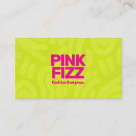 Fette helle Neon-Limettengrün-Rosa-Mode Geschäft Visitenkarte